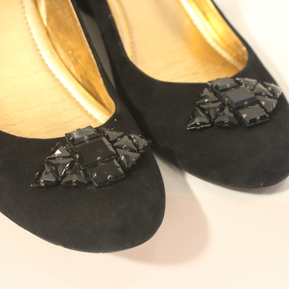Black Suede Wedges - Picture 2 of 8